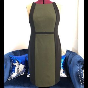 Olive green midi dress